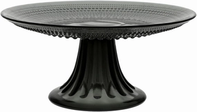 Fortessa Jupiter Glass, 8.5" Mini Cake/Cupcake Stand, Storm