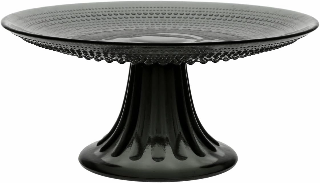 Fortessa Jupiter Glass, 8.5" Mini Cake/Cupcake Stand, Storm