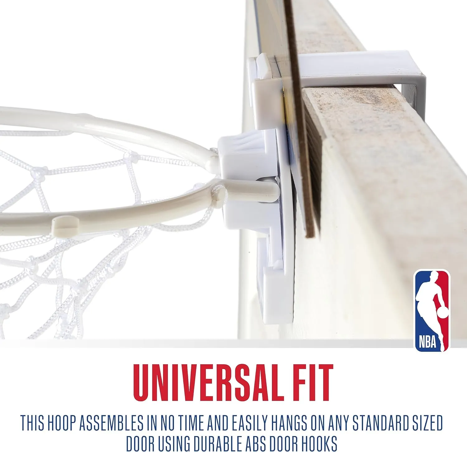 Franklin Sports NBA Over the Door Basketball Hoop - Kids Indoor Mini Hoop Set with Basketball - Perfect for Bedroom or Office