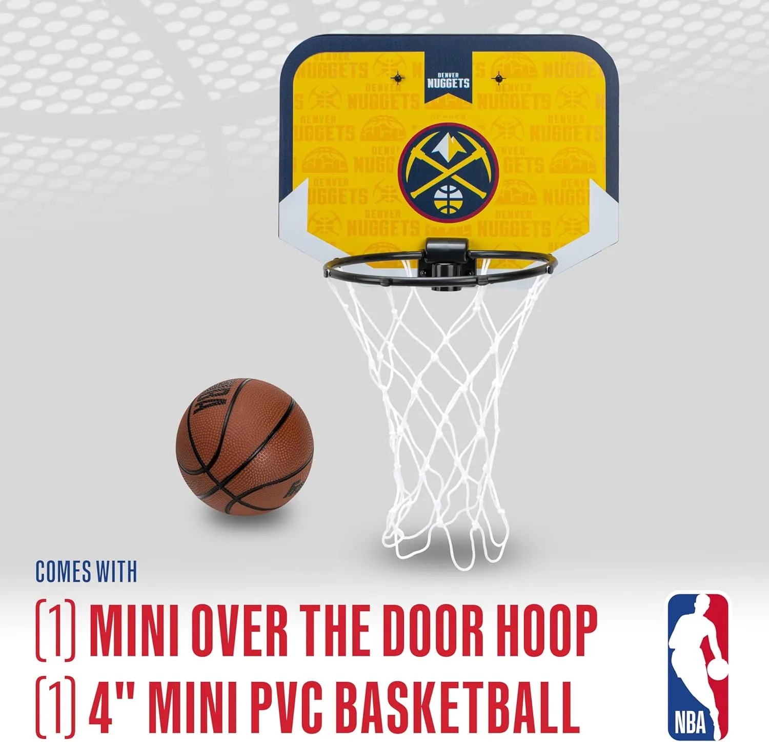 Franklin Sports NBA Team Over The Door Basketball Hoop - Kids Indoor Mini Basketball Hoop with Basketball - NBA Fan Shop Mini Hoop for Bedroom & Office