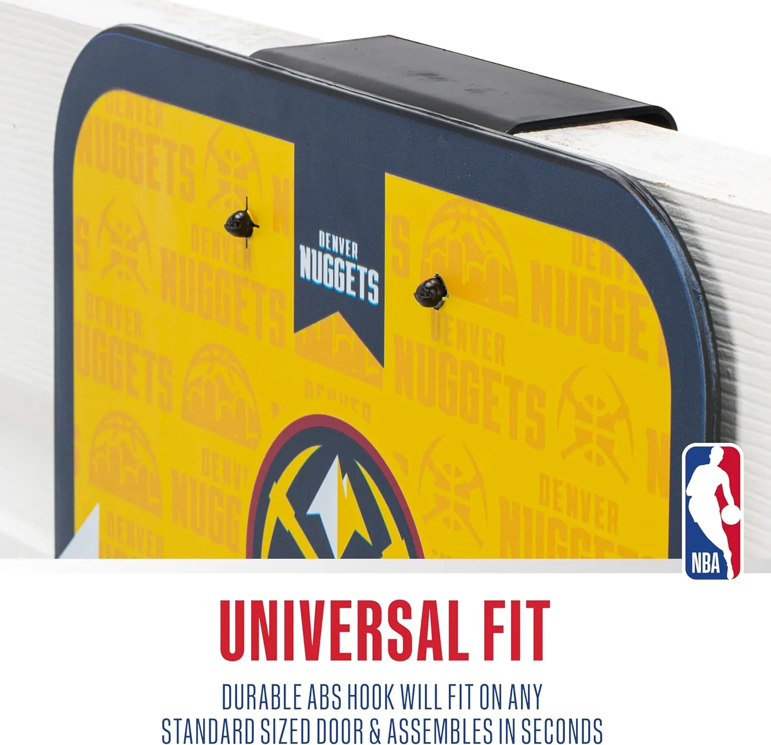 Franklin Sports NBA Team Over The Door Basketball Hoop - Kids Indoor Mini Basketball Hoop with Basketball - NBA Fan Shop Mini Hoop for Bedroom & Office