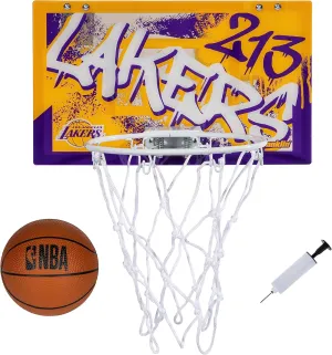 Franklin Sports NBA Team Over the Door Basketball Hoops - Kids Indoor Mini Basketball Hoop   Ball Set - NBA Fan Mini Hoops