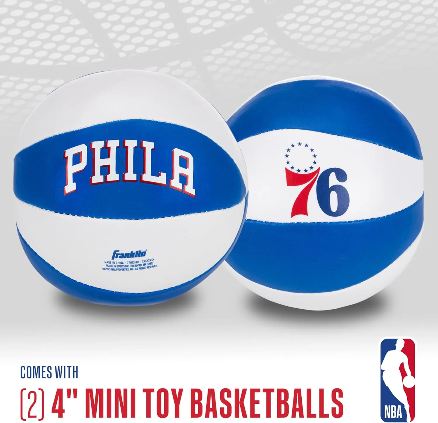 Franklin Sports NBA Toy Basketballs - 2 Pack of Kids Soft Mini Basketballs for Over the Door   Indoor Hoops - NBA Fan Shop Kids Soft Toy Basketballs - (2) Mini Balls Included
