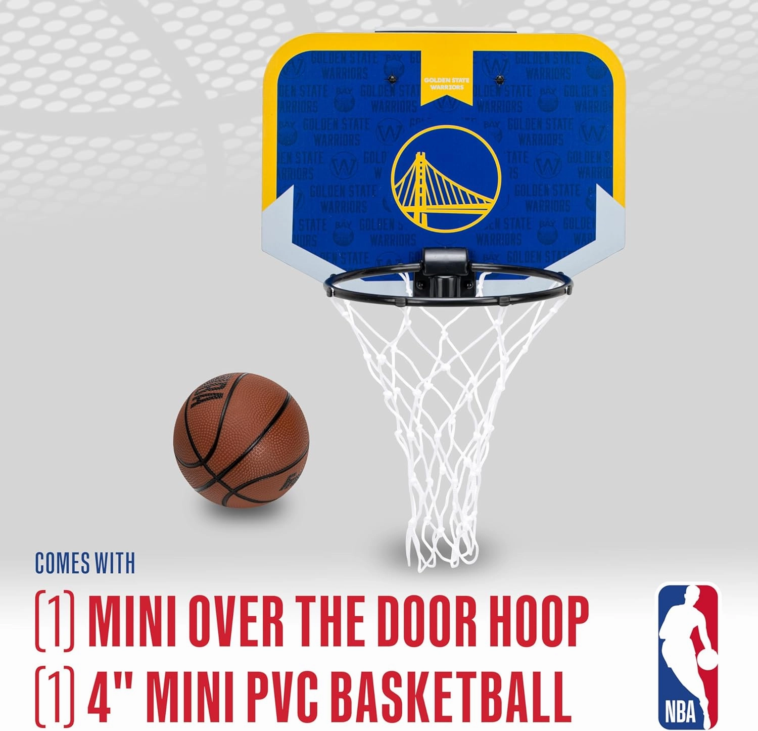 Franklin Sports NBA Team Over The Door Basketball Hoop - Kids Indoor Mini Basketball Hoop with Basketball - NBA Fan Shop Mini Hoop for Bedroom & Office