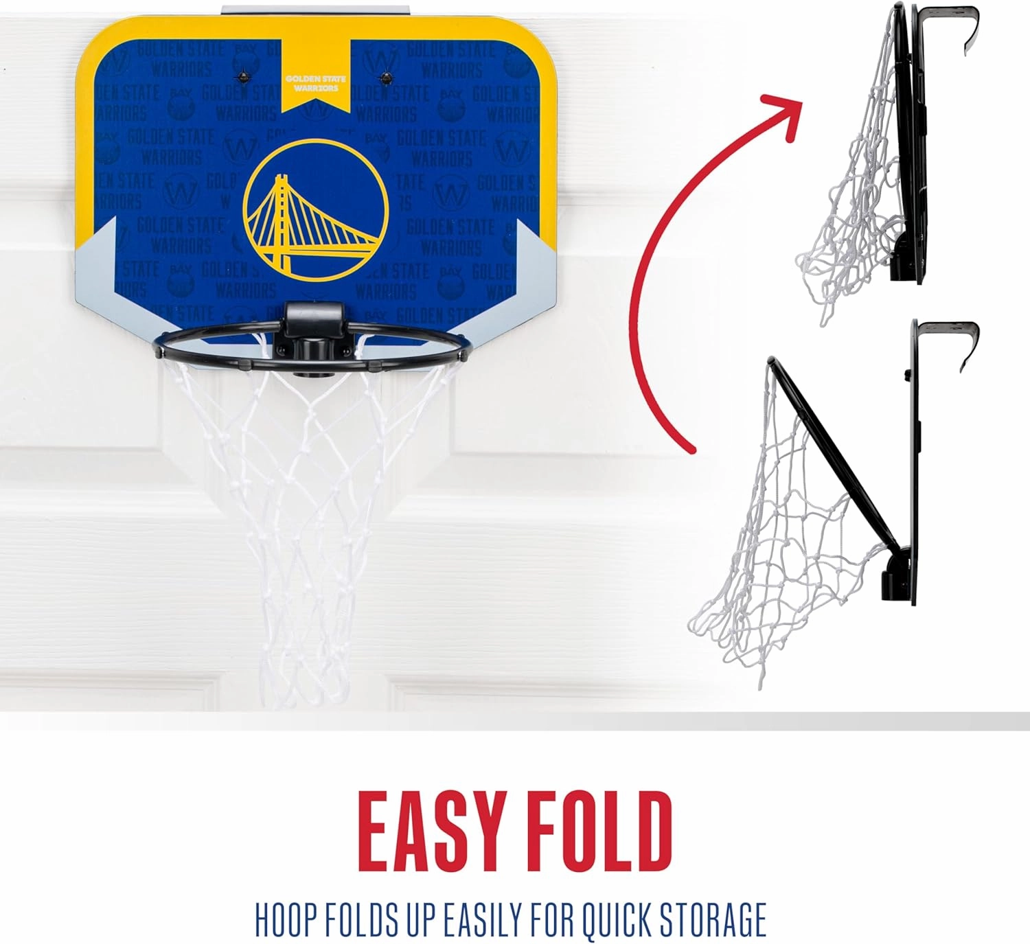 Franklin Sports NBA Team Over The Door Basketball Hoop - Kids Indoor Mini Basketball Hoop with Basketball - NBA Fan Shop Mini Hoop for Bedroom & Office