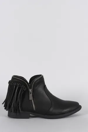 Fringe Classy Dollhouse Zipper Western Flat Flexible Booties Trim