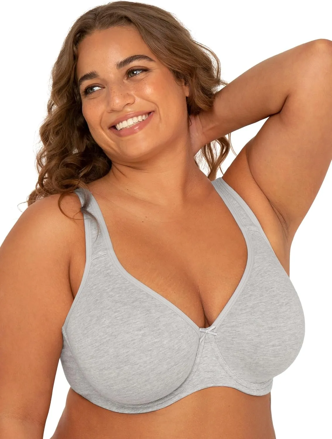 Fruit of the Loom Women's Fit for Me Collection: Plus-Size Unlined Underwire Bra-Cotton Comfort & Pinch-Free Straps