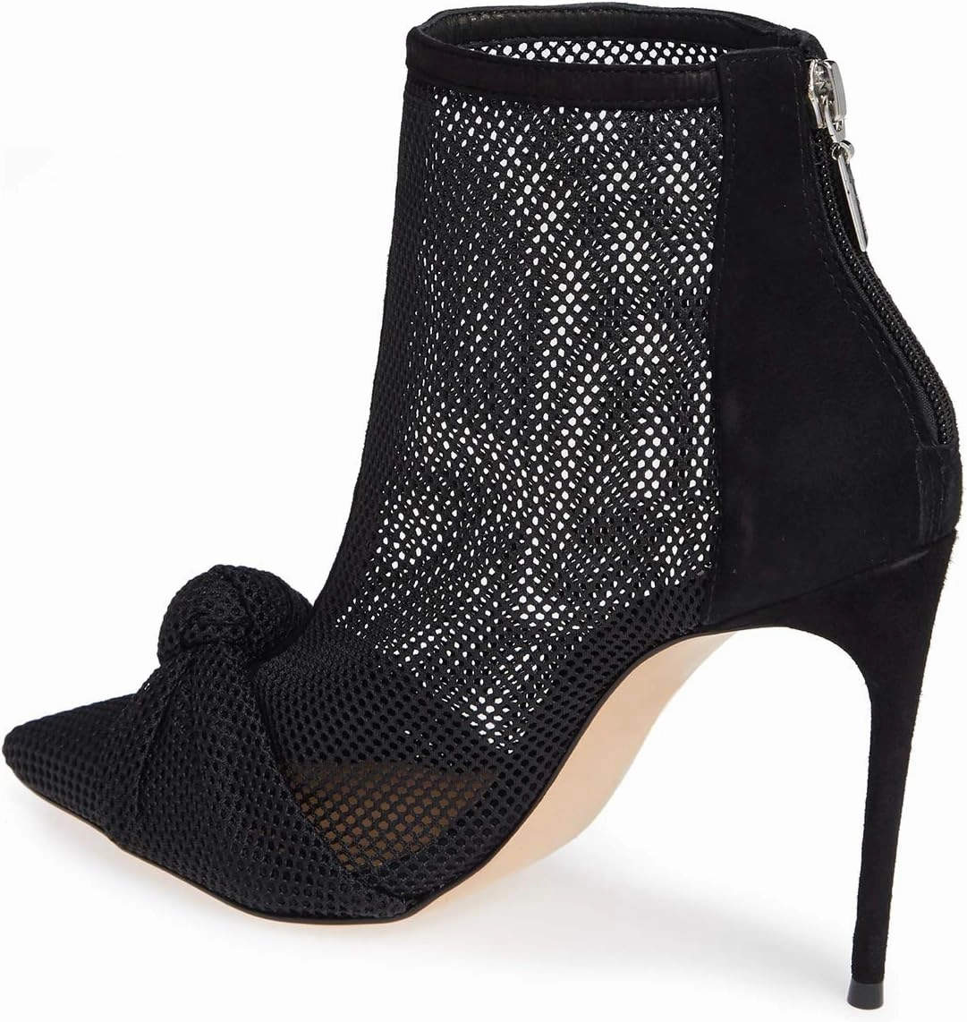 FSJ Women Fashion High Heel Ankle Boots with Rivets Closed Pointed Toe Stilettos Zipper Unique Style Shoes Size 4-15 M US