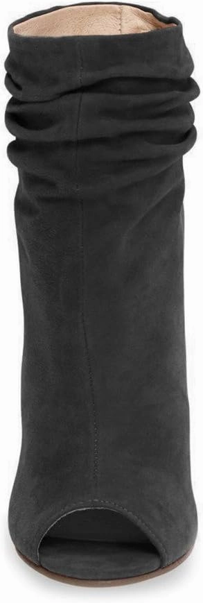 FSJ Women Stylish Peep Toe Slouch Ankle Boots Chunky Stacked Heels Party Prom Nightclub Evening Dress Shoes Size 4-15 US
