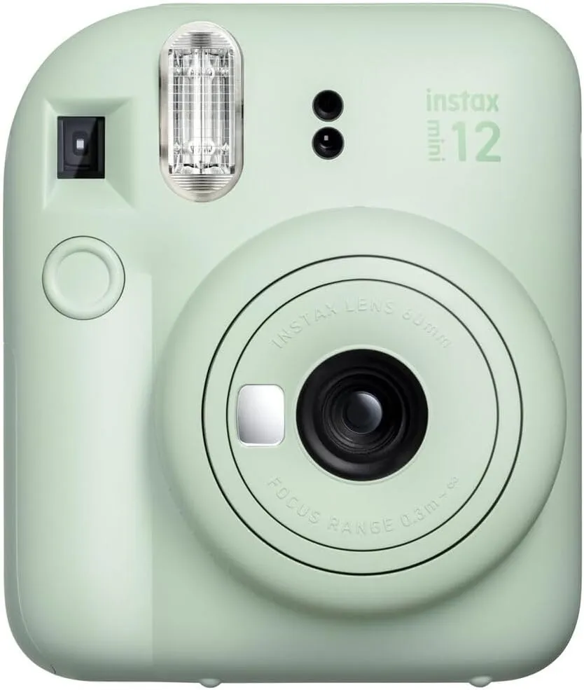 FUJIFILM INSTAX Mini 12 Instant Film Camera | Mint Green Bundled with INSTAX Mini Instant Film |40 Exposures   Instax Accessory Bundle   AA Batteries   Cleaning Cloth (10 Items)