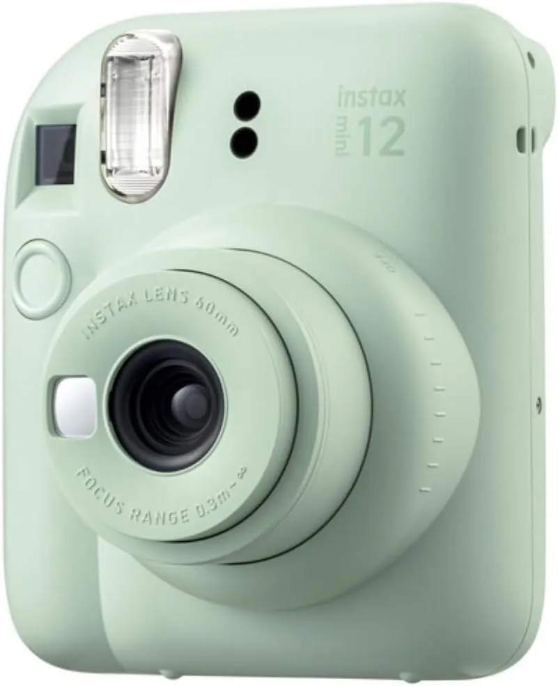 FUJIFILM INSTAX Mini 12 Instant Film Camera | Mint Green Bundled with INSTAX Mini Instant Film |40 Exposures   Instax Accessory Bundle   AA Batteries   Cleaning Cloth (10 Items)