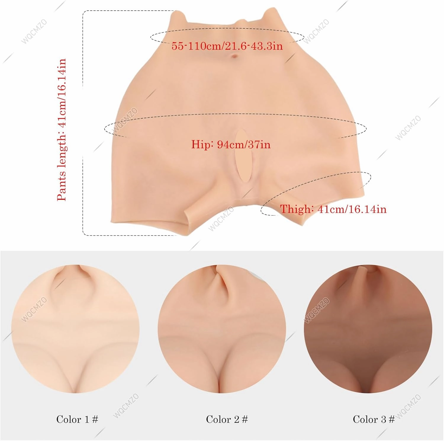Full Silicone Hips & Butt Padded Panties - Realistic Insertable Faux Vagina for Crossdressing Transgender Cosplay