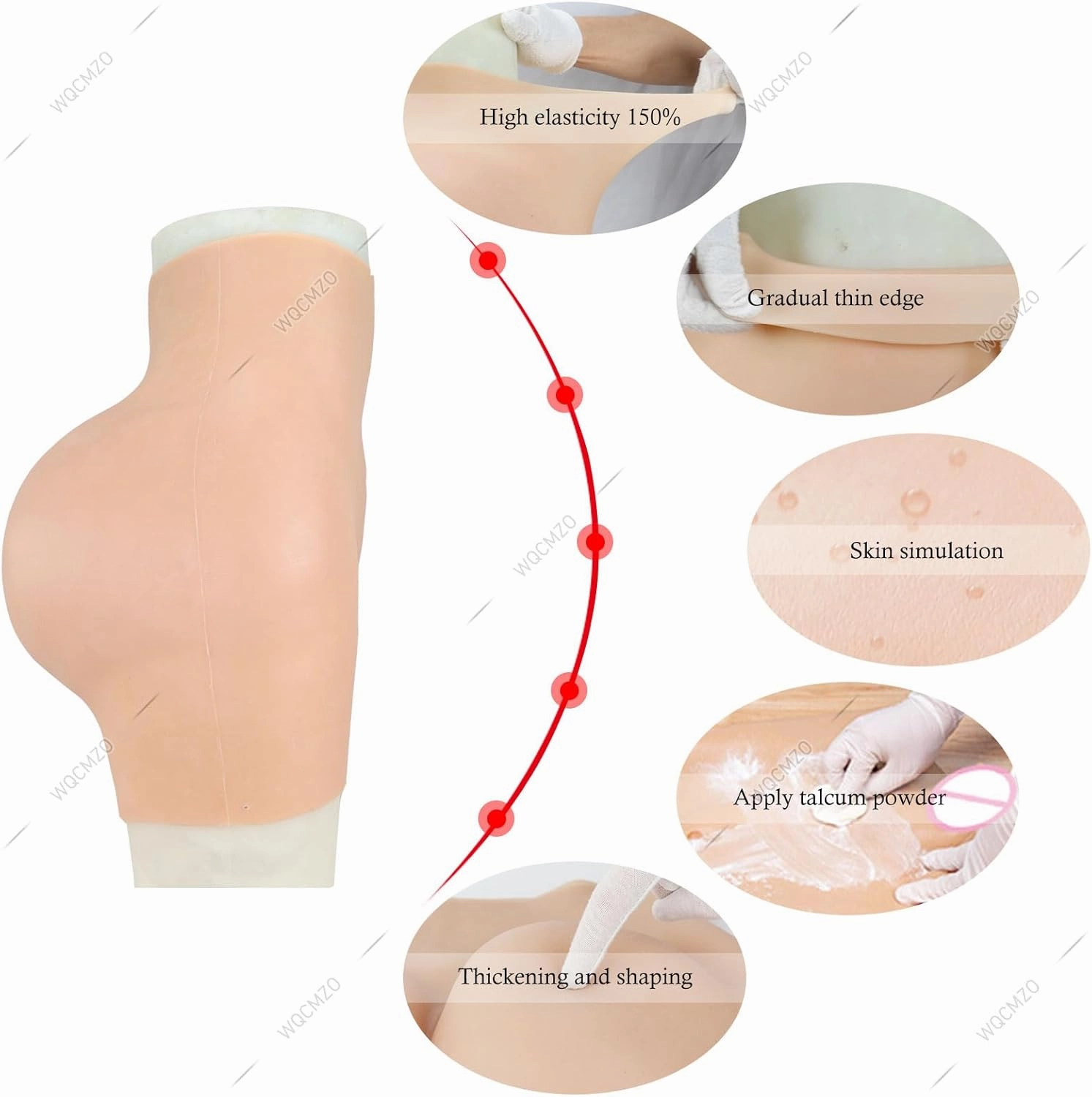 Full Silicone Hips & Butt Padded Panties - Realistic Insertable Faux Vagina for Crossdressing Transgender Cosplay