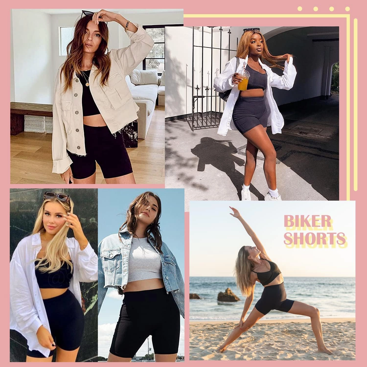 FULLSOFT 4 Pack Biker Shorts for Women with Pockets – 5" High Waisted Tummy Control Workout Yoga Running Gym Tennis Shorts