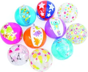 Fun Express 5" Mini Beach Balls, Bulk Set of 50, Small Beach Balls for School Treasure Chests, Beach and Pool Parties and Birthdays