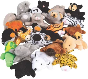 Fun Express Mini Zoo Stuffed Animal Assortment | 50 Count | Christmas Favors Giveaways Rewards Gifts Kid's Birthday Vacation Bible School Halloween Carnival - VBS Vacation Bible School Supplies/Decor