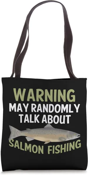 Funny Salmon Fishing Freshwater Saltwater Fish Graphic Tote Bag