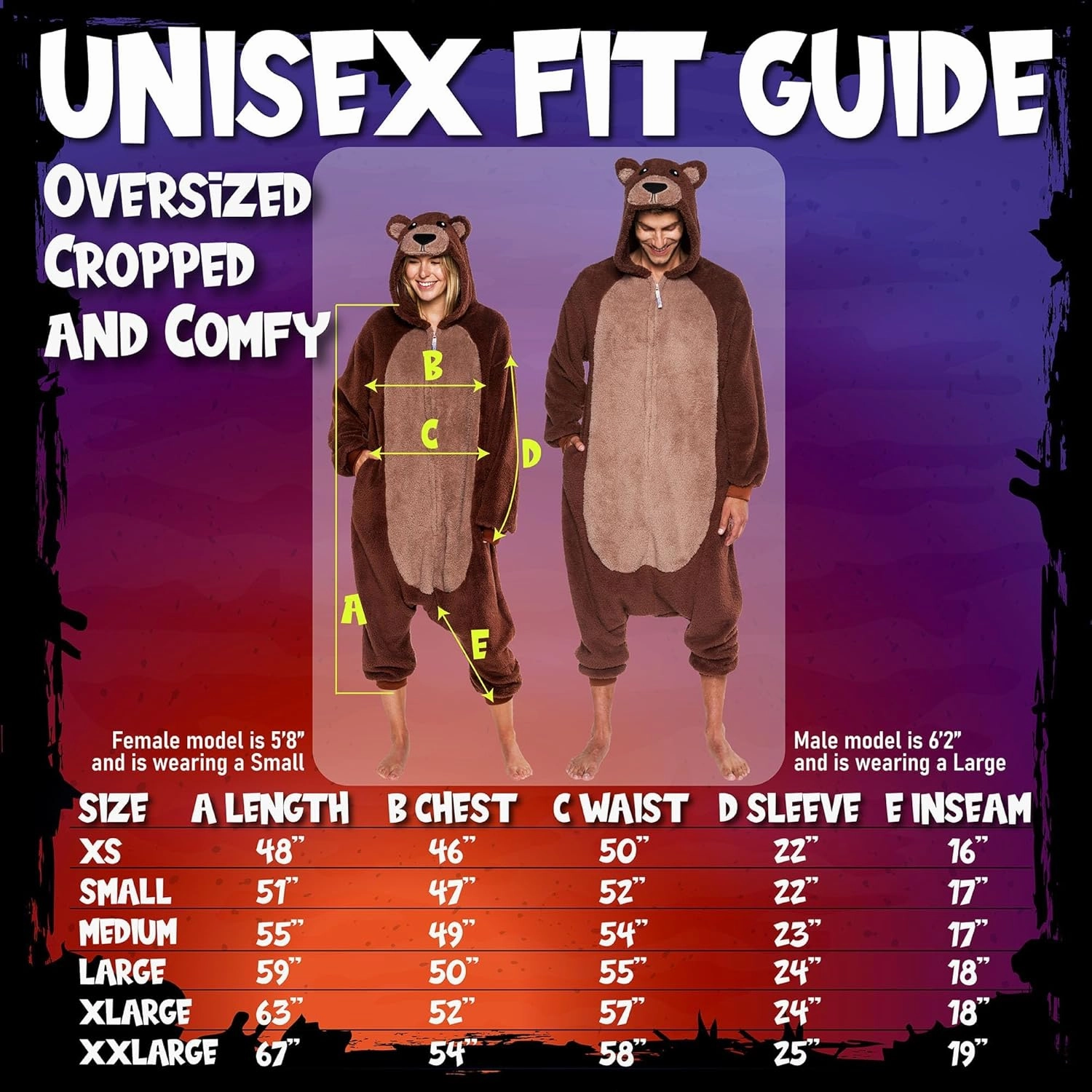 Funziez! Sherpa Bear Adult Onesie - Animal Halloween Costume - Plush Teddy One Piece Cosplay Suit for Adults, Women and Men