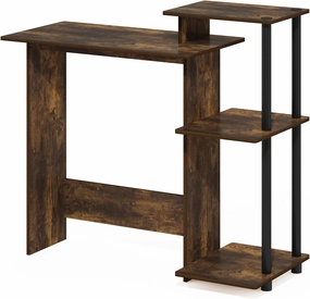 Furinno Efficient Home Laptop Notebook Computer Desk, Amber Pine/Black
