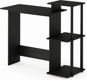 Furinno Efficient Home Laptop Notebook Computer Desk with Square Shelves, Americano/Black