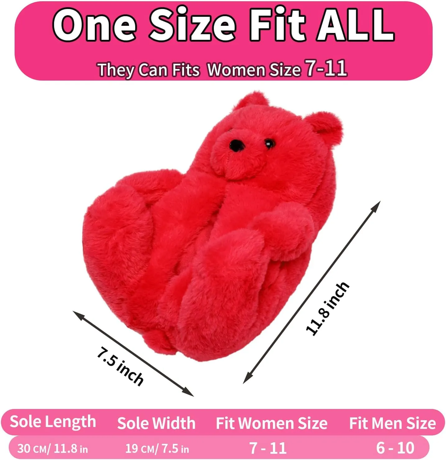 Fuzzy Women's Indoor Cozy Slippers,Cute Teddy Bear Slippers Trendy Funny Animal Slippers,Fun Birthday Gifts House Slippers Fluffy Soft Comfy Slippers for Women Mom Teen Girls Men