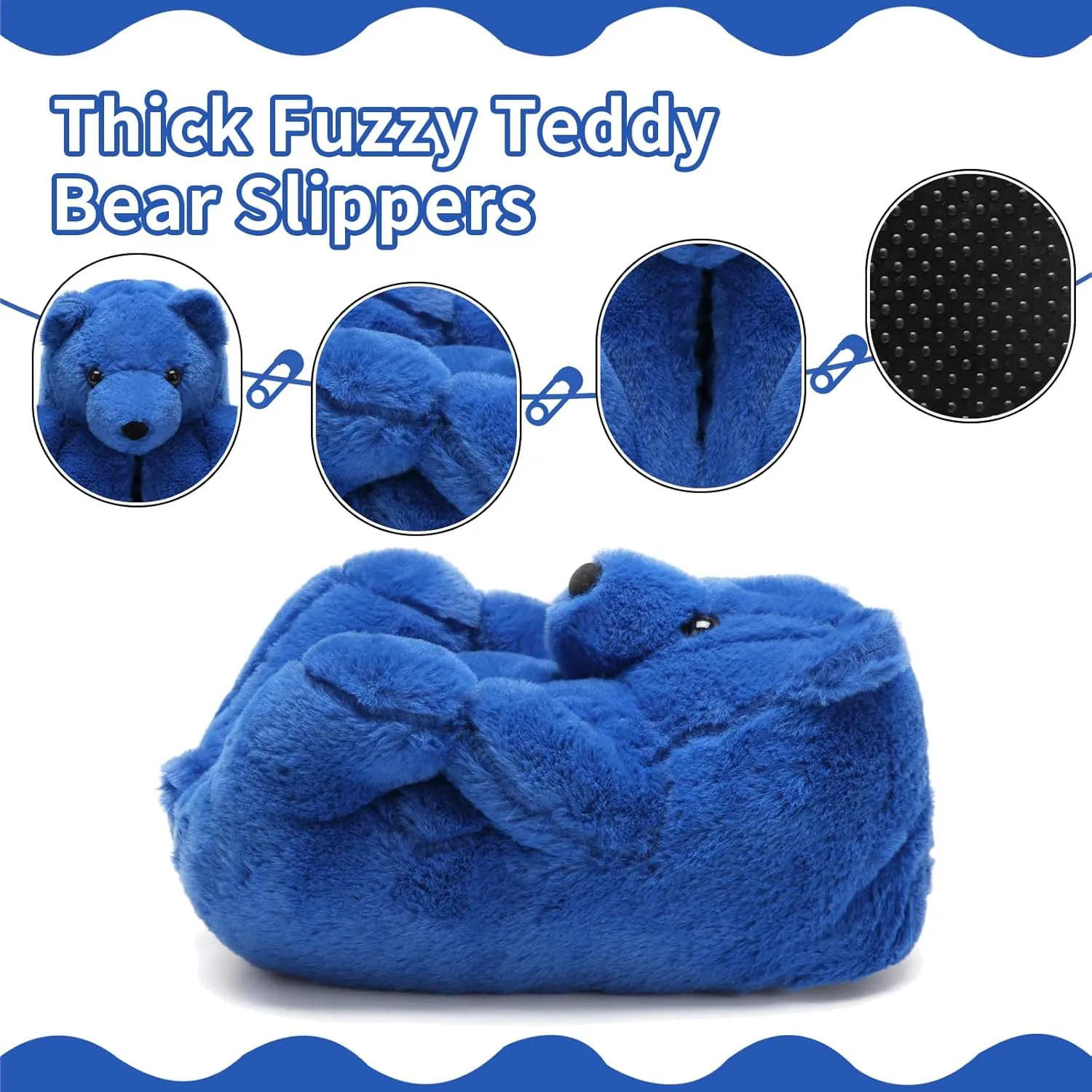 Fuzzy Women's Indoor Cozy Slippers,Cute Teddy Bear Slippers Trendy Funny Animal Slippers,Fun Birthday Gifts House Slippers Fluffy Soft Comfy Slippers for Women Mom Teen Girls Men
