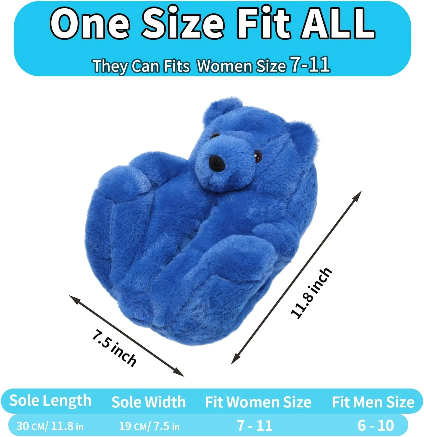 Fuzzy Women's Indoor Cozy Slippers,Cute Teddy Bear Slippers Trendy Funny Animal Slippers,Fun Birthday Gifts House Slippers Fluffy Soft Comfy Slippers for Women Mom Teen Girls Men