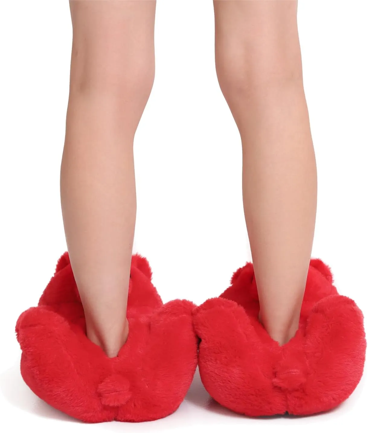 Fuzzy Women's Indoor Cozy Slippers,Cute Teddy Bear Slippers Trendy Funny Animal Slippers,Fun Birthday Gifts House Slippers Fluffy Soft Comfy Slippers for Women Mom Teen Girls Men