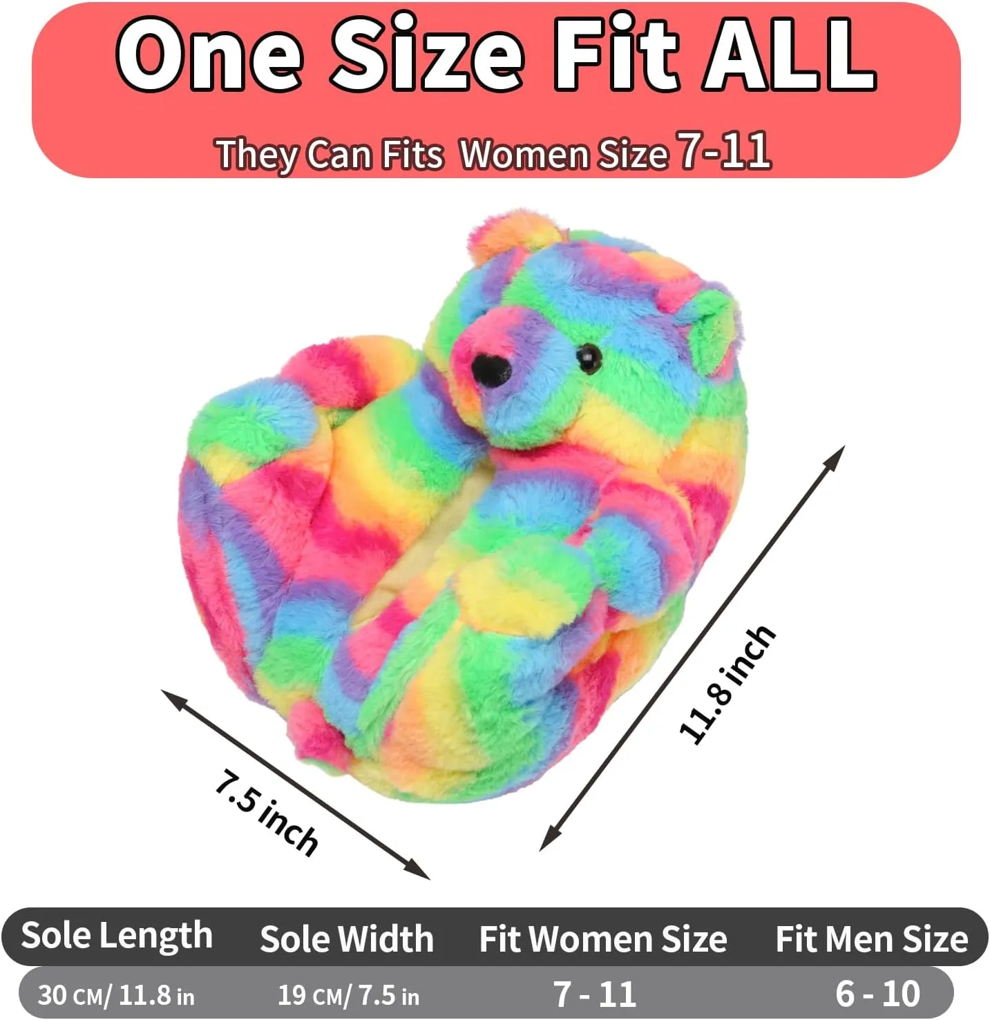 Fuzzy Women's Indoor Cozy Slippers,Cute Teddy Bear Slippers Trendy Funny Animal Slippers,Fun Birthday Gifts House Slippers Fluffy Soft Comfy Slippers for Women Mom Teen Girls Men
