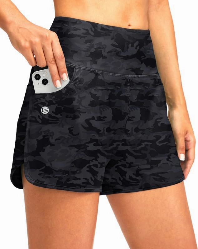 G Gradual Women's 3" High Waisted Swim Board Shorts with Pockets Quick Dry Swimsuit Bottoms Bathing Suit for Women with Liner