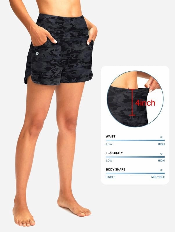 G Gradual Women's 3" High Waisted Swim Board Shorts with Pockets Quick Dry Swimsuit Bottoms Bathing Suit for Women with Liner