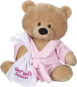 Ganz 10.5" Get Well Teddy with Pink Robe Plush