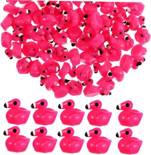Garneck 80Pcs Mini Flamingo Figurines Charming Resin Animal Ornaments for Dollhouse Miniatures Micro Landscape Decoration Unique Present for Home Decor and Party Favors
