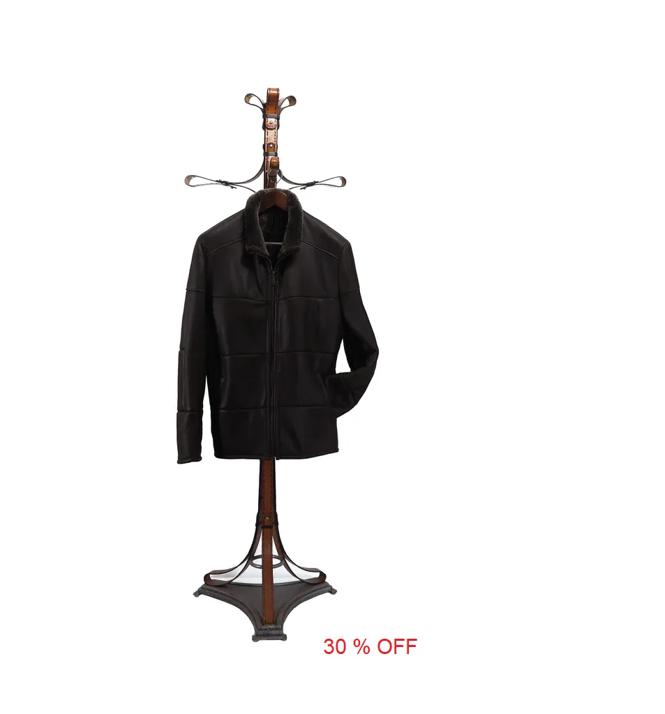 GAVIN- S3705- Cafe Nu-Buck Baby Lamb YKK Zip Up Coat