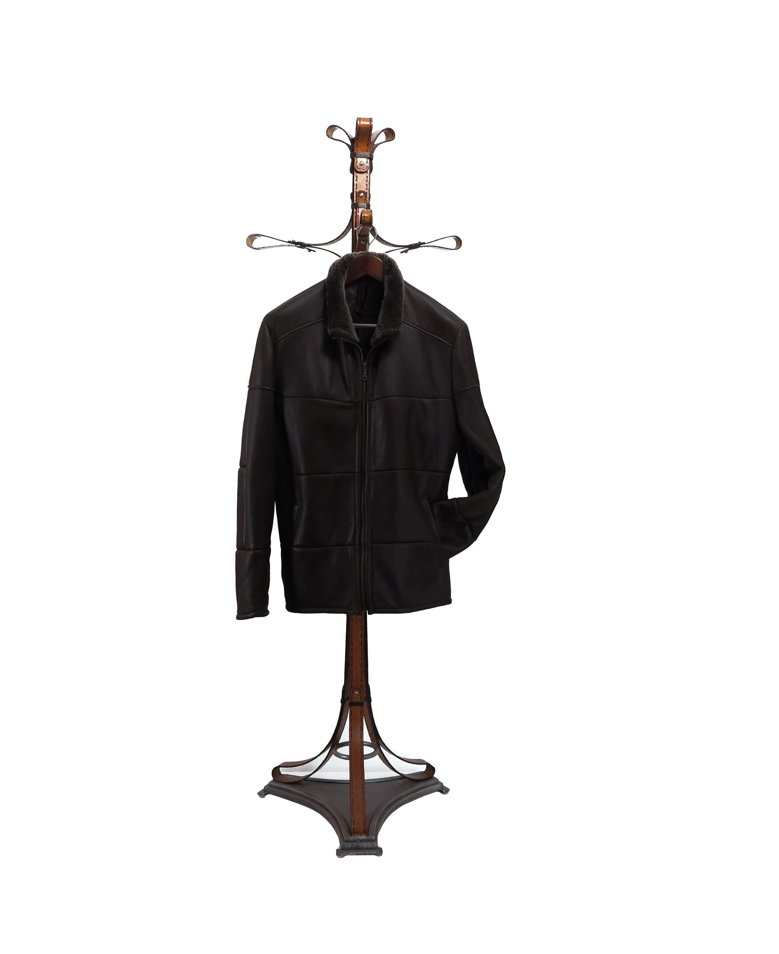 GAVIN- S3705- Cafe Nu-Buck Baby Lamb YKK Zip Up Coat
