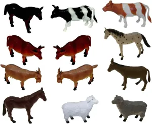 Get Ready Kids Farm Animal Toys – 12 Mini Plastic Animal Figurines for Toddlers, Farm Animals for Kids 1-5