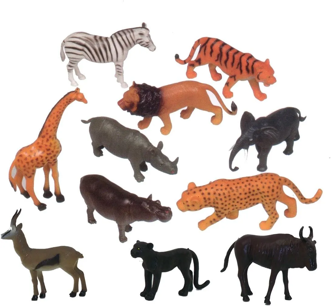 Get Ready Kids Zoo Animal Toys – 11 Mini Plastic Animal Figures for Toddlers, Wild Animals Playset for Ages 18m 
