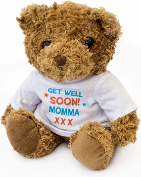 GET Well Soon Momma - Adorable Lovely Soft Brown Teddy Bear - Gift Present