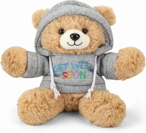 Get Well Soon Teddy Bear Stuffed Animal with Gift Box Removable Hoodie for Comfort and Love, for Kids, Women & Men in Tough Time, Get Well Soon Gifts Basket with Beautiful Greeting Card