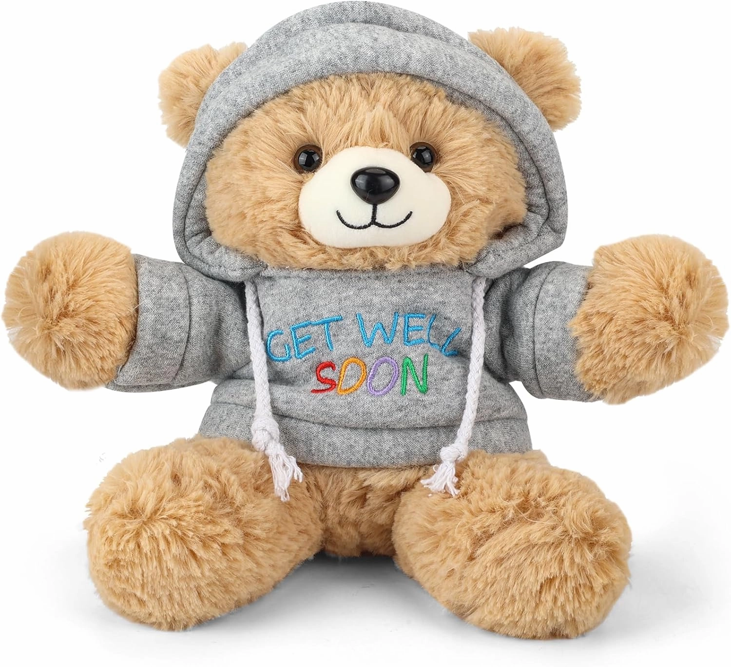 Get Well Soon Teddy Bear Stuffed Animal with Gift Box Removable Hoodie for Comfort and Love, for Kids, Women & Men in Tough Time, Get Well Soon Gifts Basket with Beautiful Greeting Card
