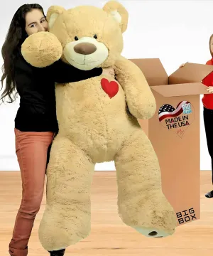Giant 5 Foot Teddy Bear 60 Inch Soft Plush Animal, Heart on Chest to Express Love for Valentine's Day or Any Day a Gift from The Heart Matters, Fully Stuffed and Ready to Hug in an Impressive Big Box