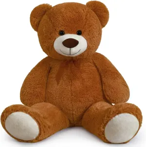 Giant Teddy Bear Stuffed Animals Plush Toy Cute Life Size Big Plush Teddy Bear for Kids Girlfriend, Soft Stuffed Bear Animals for Birthday Valentine's Day Anniversary Christmas(110cm/43.3inch, Brown)