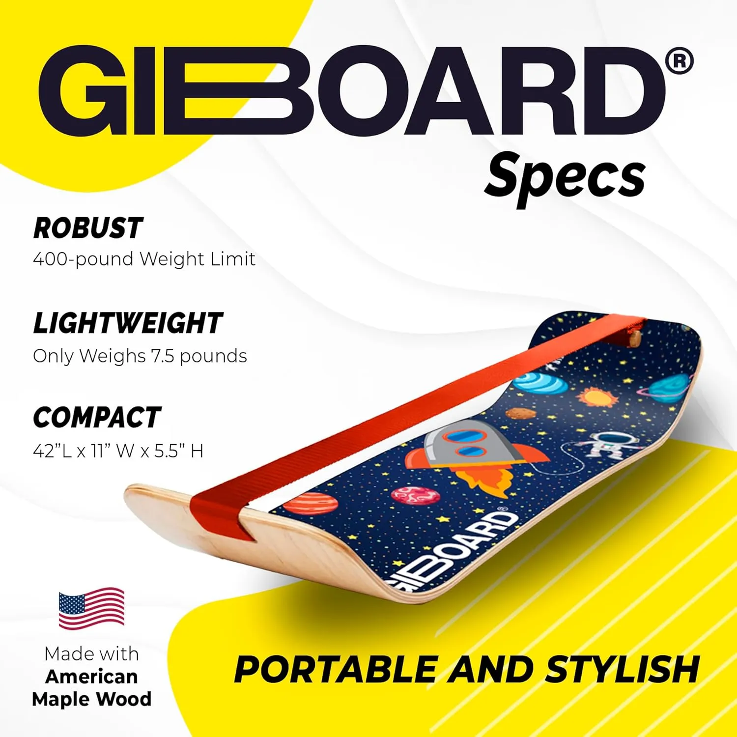 GIBBON GiBoard Balance Board Kids & Adults - Slack Board Workout Equipment Home Gym Training - Wooden Balance Boards for Adults Trainer - Standing Desk Exercise - Yoga, Agility, Pilates, Core & More