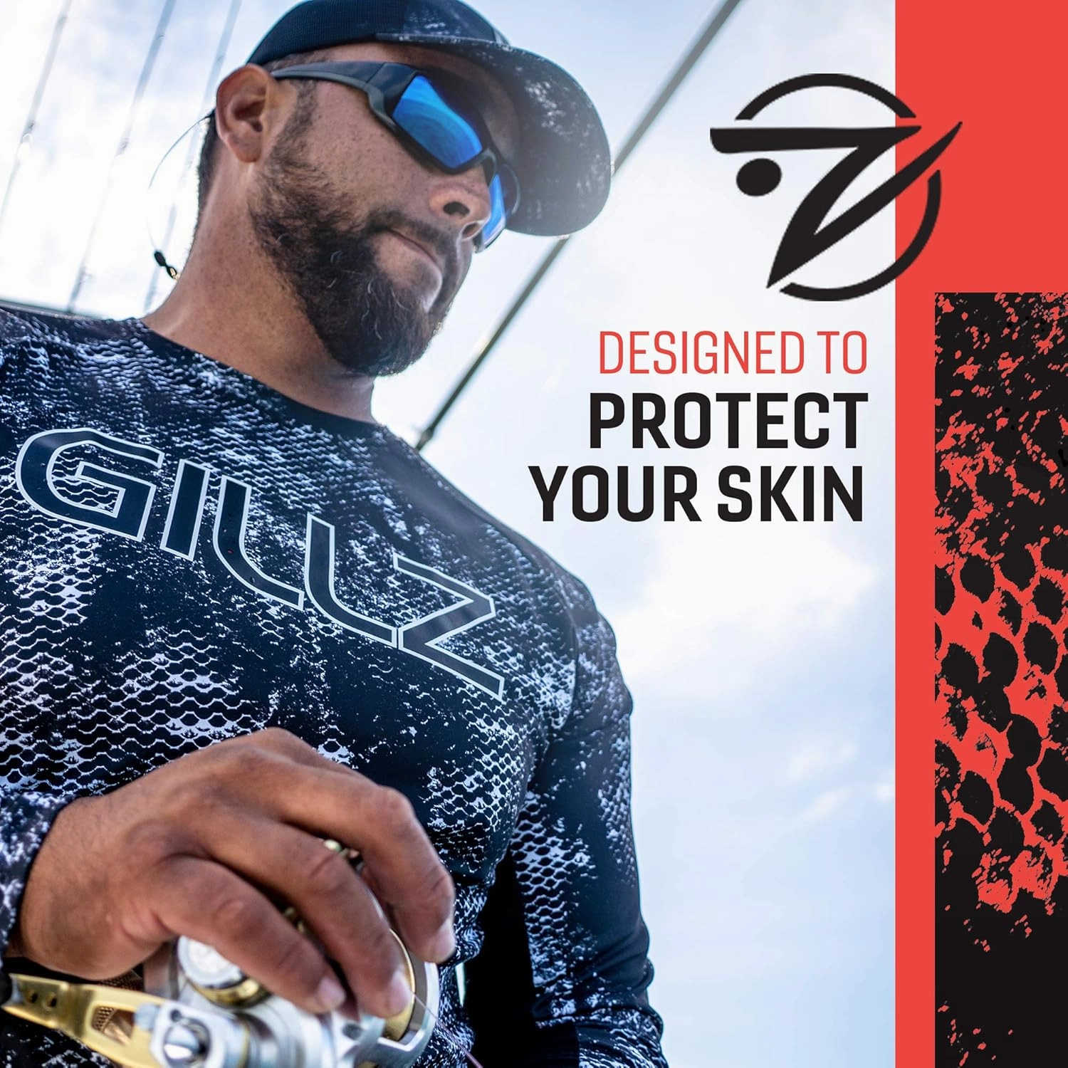 Gillz Men's Tournament UV Protective Lightweight Moisture Wicking Breathable Stain Resistant Long Sleeve Fishing Shirt