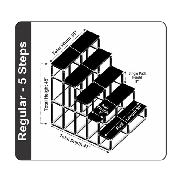 Giri Plastic Golu Padi - 5R | 5 Regular Golu Stand/ Multi Purpose Navratri Golu Rack/ 45 x 35 x 41 Inches