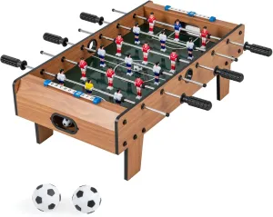 GLACER 27 Inch Foosball Table, Portable Soccer Table Game with 2 Footballs & Score Keeper, Wood Indoor Tabletop Soccer Game Set, Mini Foosball Table for Kids & Adults, Home, Game Room, Party