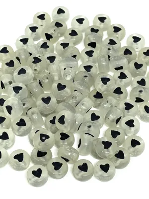 Glow in the Dark Letter Beads, Spacer Beads, Heart Beads for Bracelet, DIY Name Jewelry