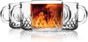 Godinger Mini Espresso Coffee/Tea Cups - Glass - 4oz, Set of 4
