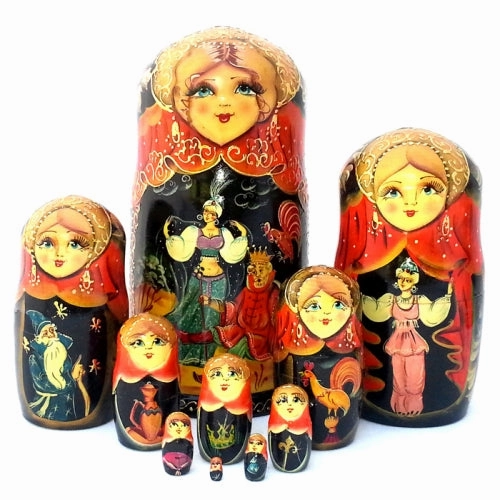 Golden Cockerel 10 piece Nesting Fairy Tale Doll Set