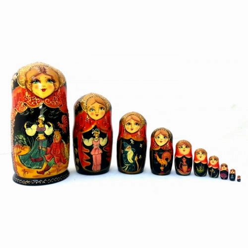 Golden Cockerel 10 piece Nesting Fairy Tale Doll Set